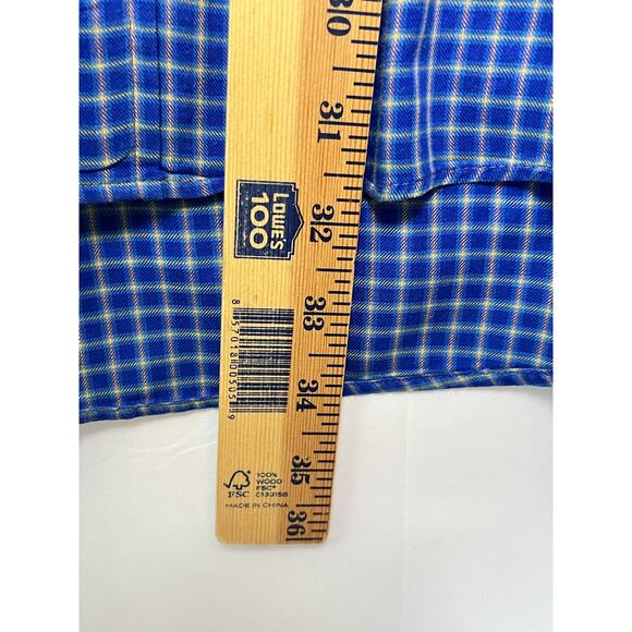 Gitman Bros Men’s XXL Blue Green Check Long Sleeve Button Front Dress Shirt USA - Picture 7 of 8